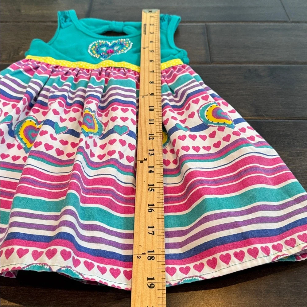 💜3/$15 RMLA Toddlers Colorful Heart Patterned Dress -Size 3T - Picture 8 of 9